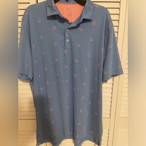 Johnnie-O Men’s Performance Jersey Polo Shirt XL EUC